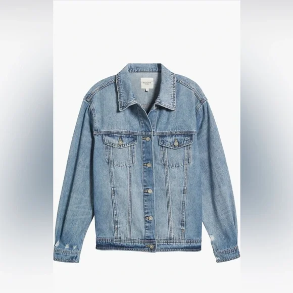 NWT Hidden jeans distressed oversized denim jacket size small - Picture 5 of 9